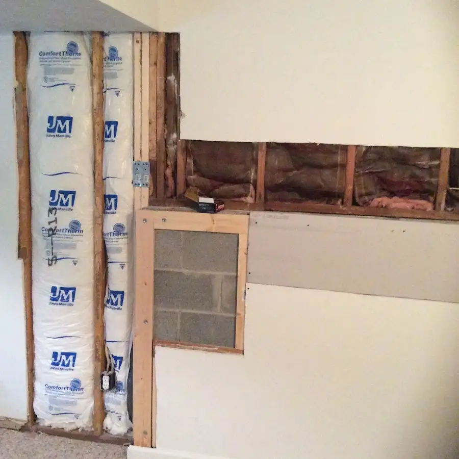 Wall insulation replacement during Contents Cleaning & Restoration in Bayonne
